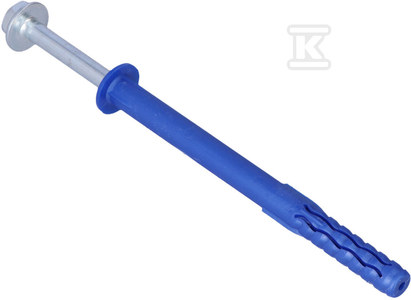 FFS Kołek ramowy poliamidowy z krótką strefą rozporu z kołnierzem 10x120mm i wkrętem z łbem heksagonalnym