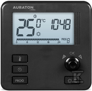 Auraton Libra czarny tygodniowy, przewodowy regulator temperatury