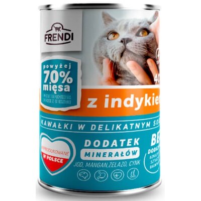 Frendi Mokra Karma Dla Dorosłych Kotów Z Kawałkami Indyka W Sosie 400 g