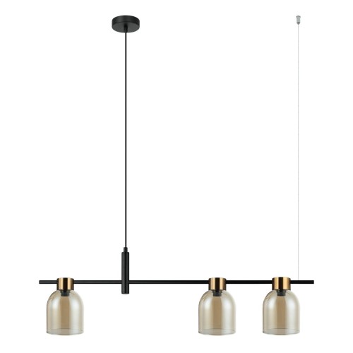 Servio lampa wisząca 3-puntkowa czarna/bursztynowy PND-66892-3-BK-AMB