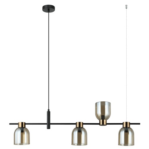 Servio lampa wisząca 4-puntkowa czarna/bursztynowy PND-66892-4-BK-AMB