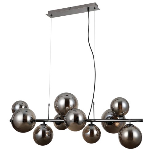 Canello lampa wisząca 10-punktowa czarny chrom/dymiony PND-406007-10A-BCR