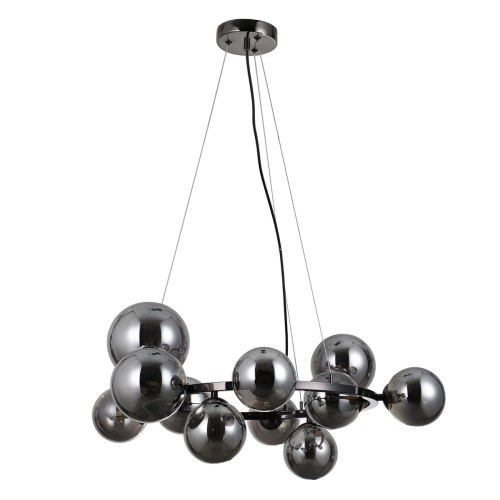 Canello lampa wisząca 11-punktowa czarny chrom/dymiony PND-406007-11A-BCR