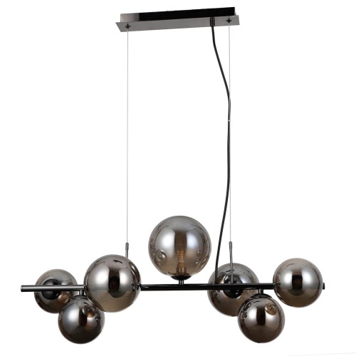 Canello lampa wisząca 7-punktowa czarny chrom/dymiony PND-406007-7A-BCR