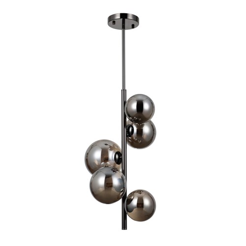 Canello lampa wisząca 5-punktowa czarny chrom/dymiony PND-406007-V5A-BCR