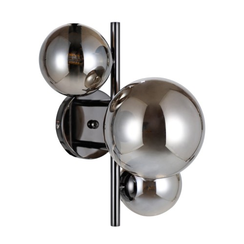 Canello kinkiet 3-punktowy czarny chrom/dymiony WL-406007-3A-BCR