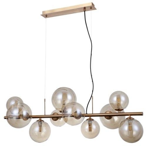 Canello lampa wisząca 10-punktowa mosiądz/bursztynowy PND-406007-10-HBR