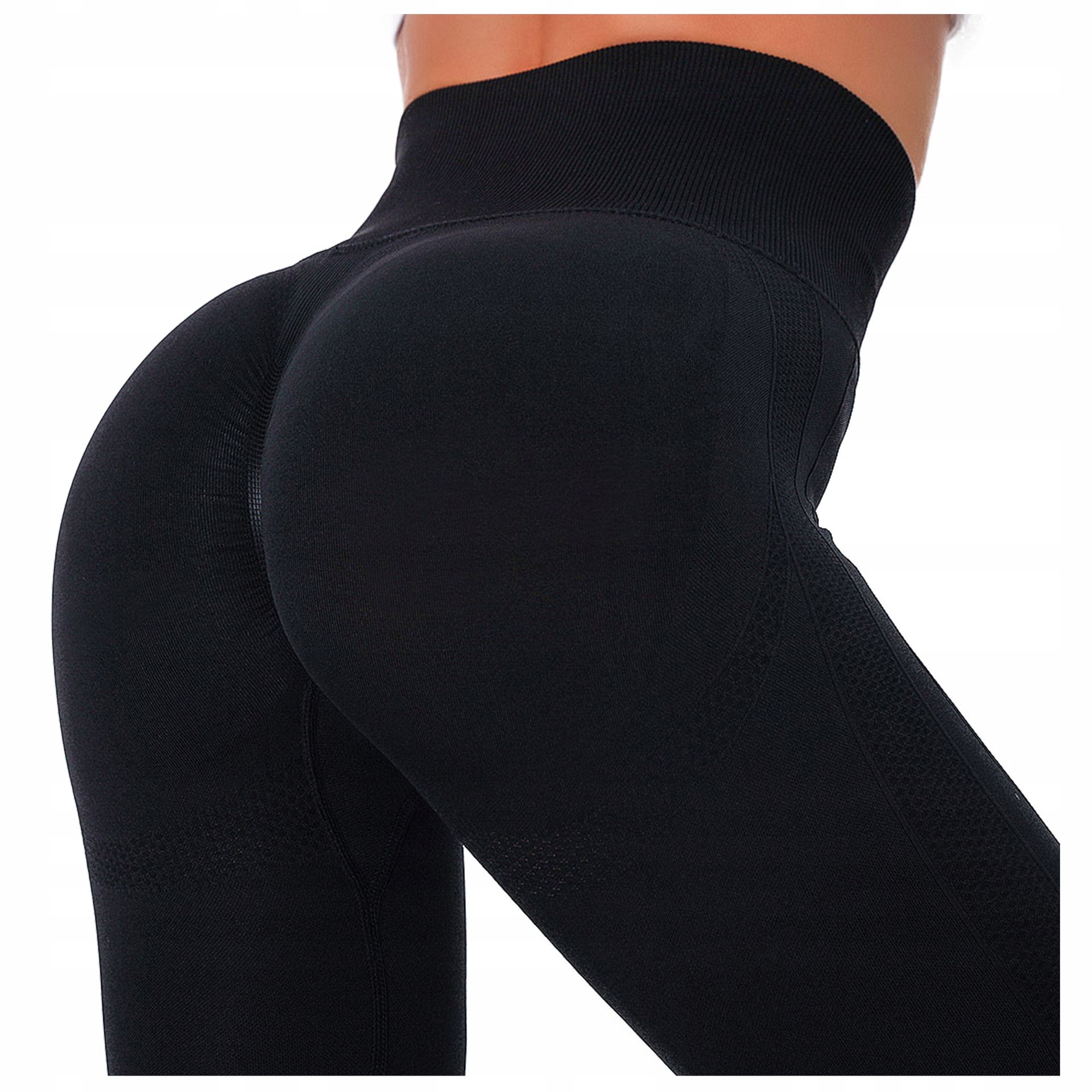 Legginsy sportowe Push Up bezszwowe Modelujące z marszczeniem Wysoki Stan S