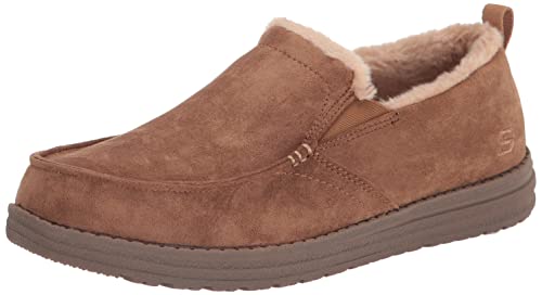 Skechers Męskie kapcie MELSON Willmore, brązowe mikrofibra, 7 UK