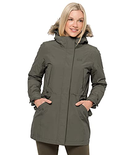 Jack Wolfskin Damska kurtka zimowa WILDWOOD PARKA W, wodoszczelna kurtka zimowa, midnight blue, L(EU)