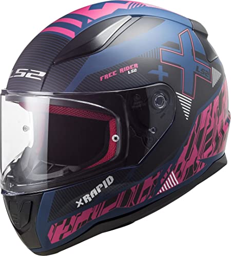 LS2, Kask motocyklowy na całą twarz RAPID xtreet mat blue purple, XS