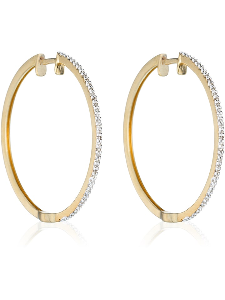 DIAMANTA Złote kolczyki-kreole 