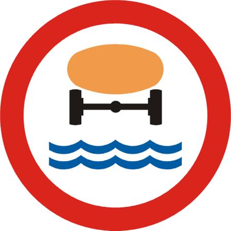 Znak drogowy zakazu B-14 Zakaz wjazdu pojazdów z materiałami.