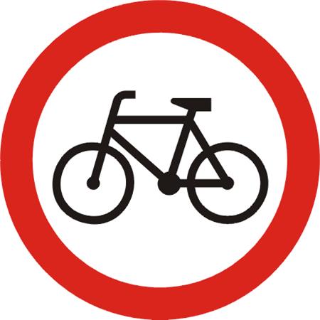 Znak drogowy zakazu B-9 Zakaz wjazdu rowerów