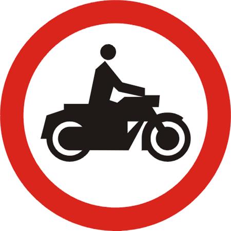 Znak drogowy zakazu B-4 Zakaz wjazdu motocykli