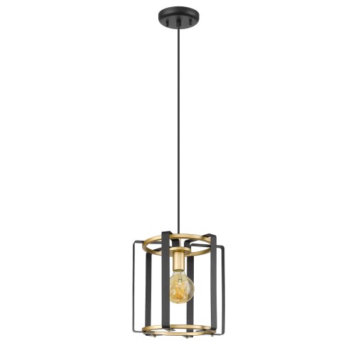 Primero lampa wisząca 1-punktowa czarna/złota PND-44003-1-BK-GD