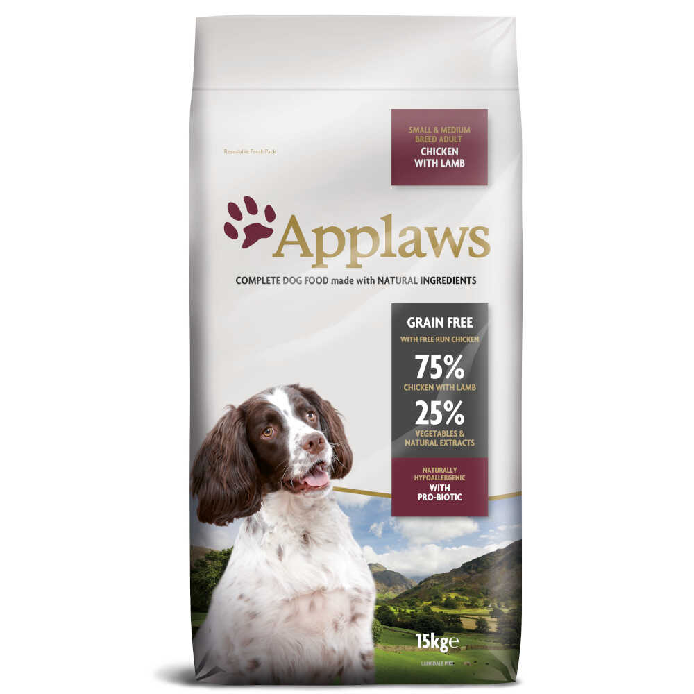 Applaws Adult Small & Medium Breed, kurczak z jagnięciną - 2 x 15 kg Dostawa GRATIS!