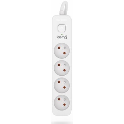 Przedłużacz KERG z wyłącznikiem M02392 4-gniazdowy 3m 3×1,0mm2 H05VV-F 10A/250V biały