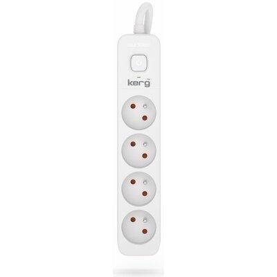 Przedłużacz KERG z wyłącznikiem M02396 4-gniazdowy 3m 3×1,5mm2 H05VV-F 16A/250V biały