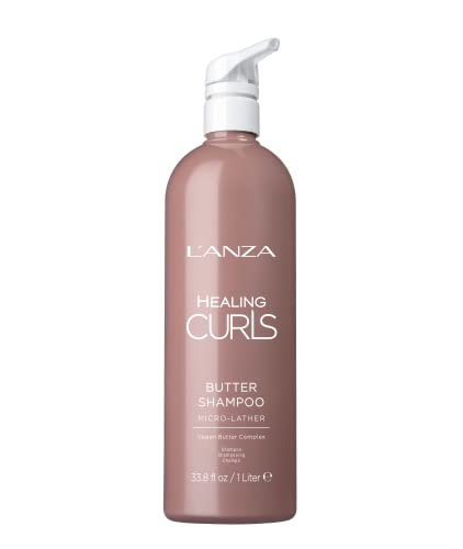 L'ANZA Szampon Healing Curls – Szampon do Włosów Kręconych dla Kremowego, Bezpiecznego dla Koloru Oczyszczenia i Odświeżenia Loków, bez Parabenów i Siarczanów (1 l)