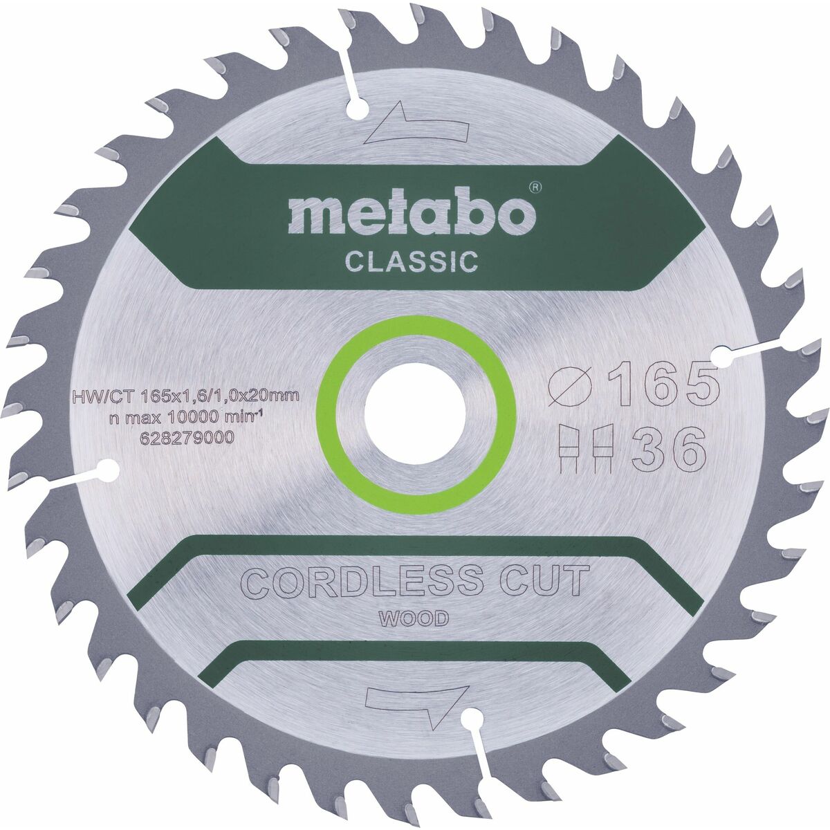 Tarcza do cięcia drewna 165x20mm 36T Cordless Metabo