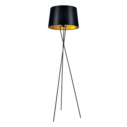 Czarno-złota lampa podłogowa trójnóg - S912-Brila