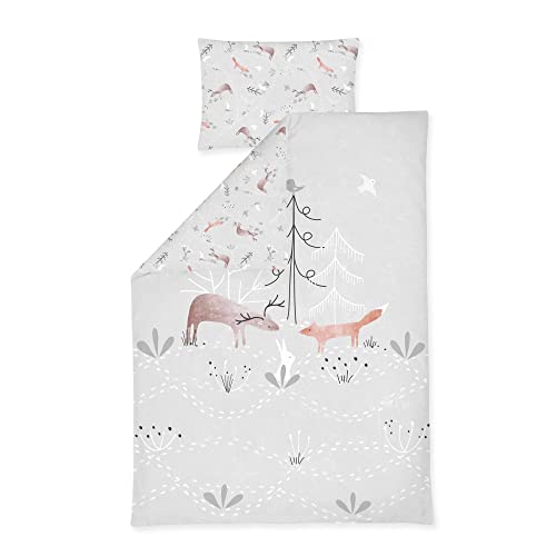 Julius Zöllner Pościel dziecięca 100% bawełna, standard 100 by OEKO-TEX, made in Germany, rozm. 100 x 135 + 40 x 60 cm, Woodlife