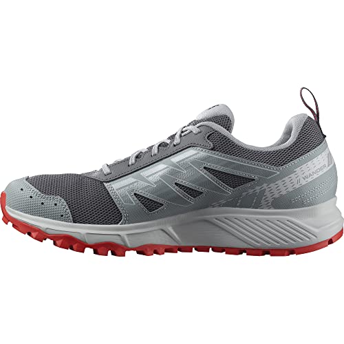 Salomon Męskie buty trekkingowe, Quiet Shade/Lunar Rock/Fiery Red, 44 2/3 EU, Quiet Shade Lunar Rock Fiery Red, 44 2/3 EU