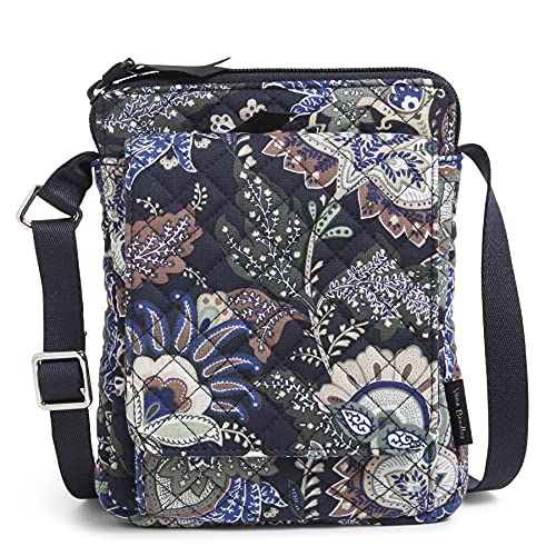 Vera Bradley Bawełniana mini hipster torebka crossbody z ochroną RFID, Java Navy Camo - bawełna z recyklingu, Rozmiar Uniwersalny