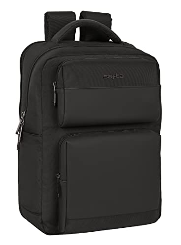 Safta Plecak 2 kieszenie przenośne 15,6'+USB Business Black 31X44X13cm, wielokolorowe, standardowe (64220037), Wielobarwny