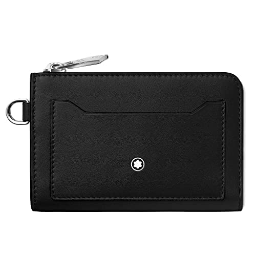 Montblanc Meisterstück etui na klucze 4 cc z kieszenią na zamek błyskawiczny ze skóry w kolorze czarnym, wymiary: 12 cm x 8 cm x 1,5 cm, 129689, czarny, Klasyczny