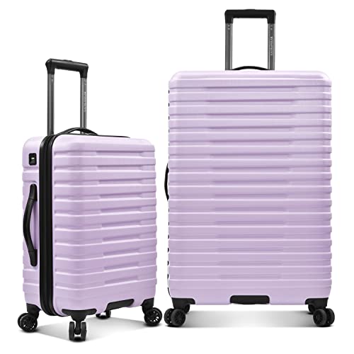 U.S. Traveler Boren poliwęglanowa twarda wytrzymała walizka podróżna bagaż z 8 kółkami obrotowymi, aluminiowy uchwyt, lawenda, 2-Piece Set, Twardy 8-kołowy bagaż obrotowy z aluminiowym uchwytem