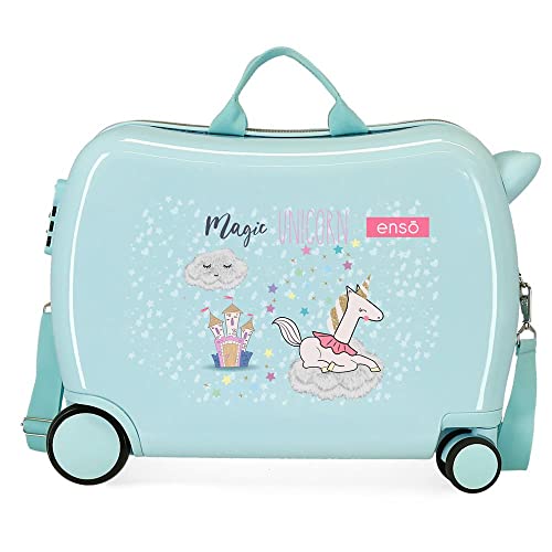 Enso Magic Unicorn walizka dziecięca, niebieska, 50 x 38 x 20 cm, sztywna, zamknięcie z tworzywa ABS, 34 l, 1,8 kg, 4 koła, bagaż podręczny