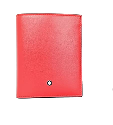 Montblanc Meisterstück kompaktowy portfel 6 cc ze skóry w kolorze czerwonym, wymiary: 11 cm x 9 cm x 1 cm, 129679, czerwony, Klasyczny