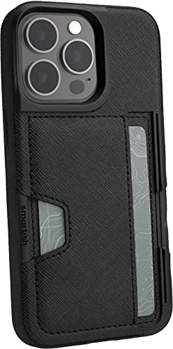 Smartish iPhone 13 Pro portfel etui - portfel Slayer Vol. 2 [wąski + ochronny] etui na karty kredytowe z podpórką - czarny krawat Affair