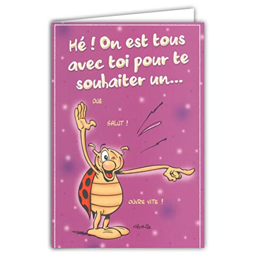 Afie CD Cox 512 Karta z kopertą Happy Birthday! 1 rok więcej Jesteśmy wszyscy z Tobą Ciasto Świeca Tarzan Ilustracja Humorystyczna Humor - Biedronka Gotlib - Format zamknięty 17x11,5cm