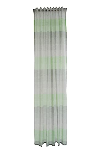 Zasłona szaro-zielona, przezroczysta, gradientowa, do salonu, sypialni, pokoju dziecięcego | 140 x 245 cm
