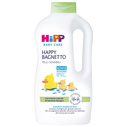 HiPP Baby Care Szczęśliwa kąpiel pod prysznic dla niemowląt, rodzinna, do skóry wrażliwej, neutralne pH, z naturalnym ekstraktem z organicznych migdałów, 1 butelka 1000 ml