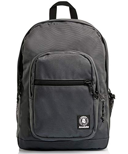 Plecak Jelek Plain - Invicta - Szary - Eco Material - Podwójna komora, Szary, Taglia unica, amerykański