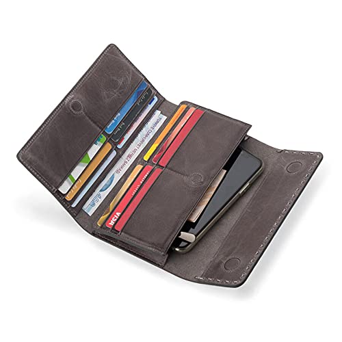 Anı Yüzük HandMax, trójkrotnie składany portfel, unisex, szary,