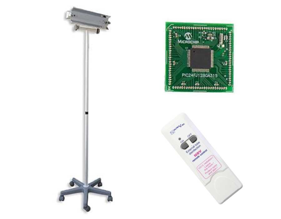 NBV-15PL RC lampa bakteriobójcza bezp. działania 1x15W mobilna z pilotem i licznikiem