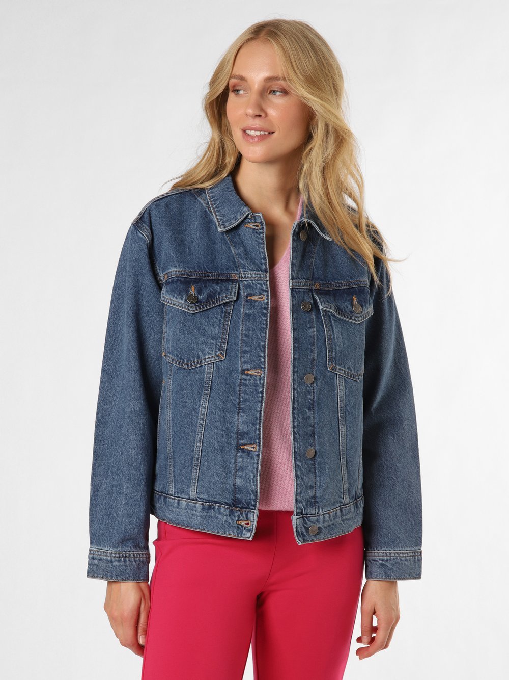 Esprit Casual - Damska kurtka jeansowa, niebieski