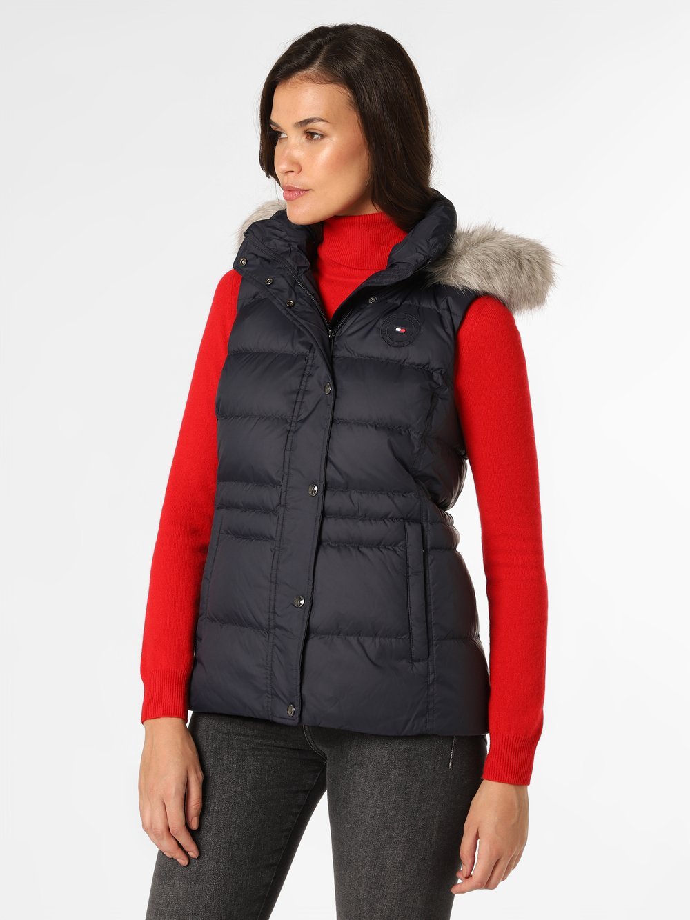 Tommy Hilfiger - Kamizelka puchowa damska, niebieski