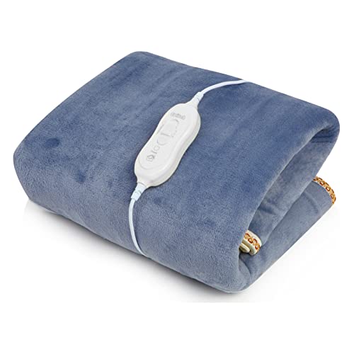Koc elektryczny flanelowy 180 x 92 cm koc elektryczny z regulacją temperatury jasnoniebieski ogrzewanie podłogowe Chroni przed przeziębieniem.