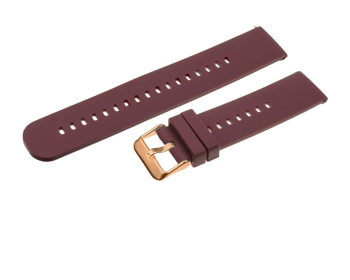 Pasek uniwersalny 18 mm silikonowy fioletowy, zapinka różowozłota + teleskopy