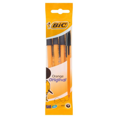 Zdjęcia - Długopis BIC  Orange Original Fine czarny 4szt 