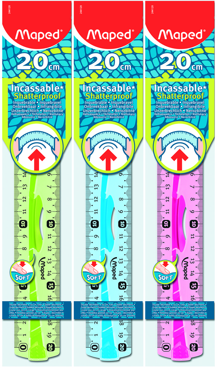 Maped Linijka flex elastyczna 20 cm gumowy uchwyt mix