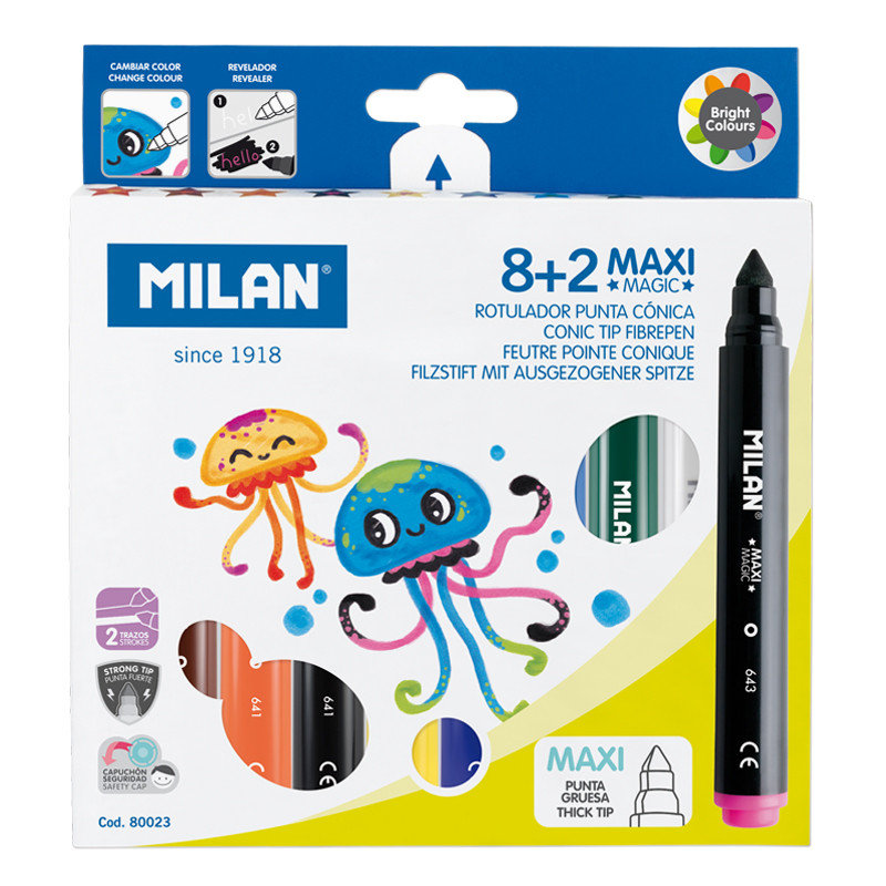 MILAN 80023 Flamastry Maxi Magic 8 + 2 80023
