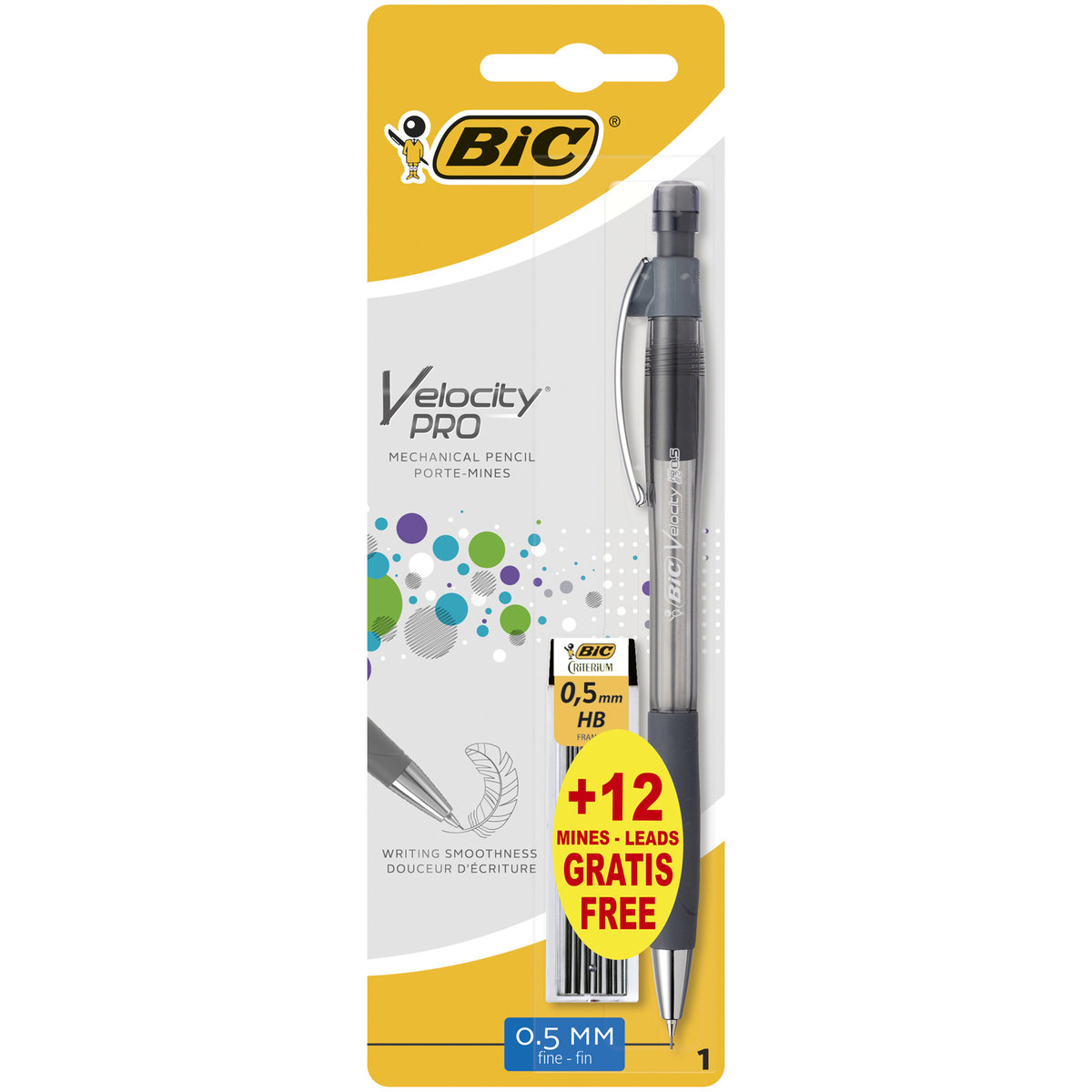 BIC ołówek automatyczny 839626 akumulator o pojemności 0.5 MM HB kopalni i 12 kopalni 839626