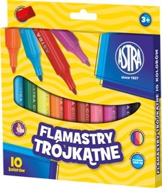 Astra FLAMASTRY TRÓJKĄTNE JUMBO 10 KOLORÓW